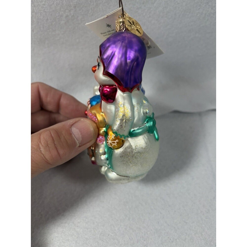 CHRISTOPHER RADKO 4 1/2" Ornament WINTER PORTRAIT Mr. Mrs. Snowman Kids B1 - Picture 5 of 10